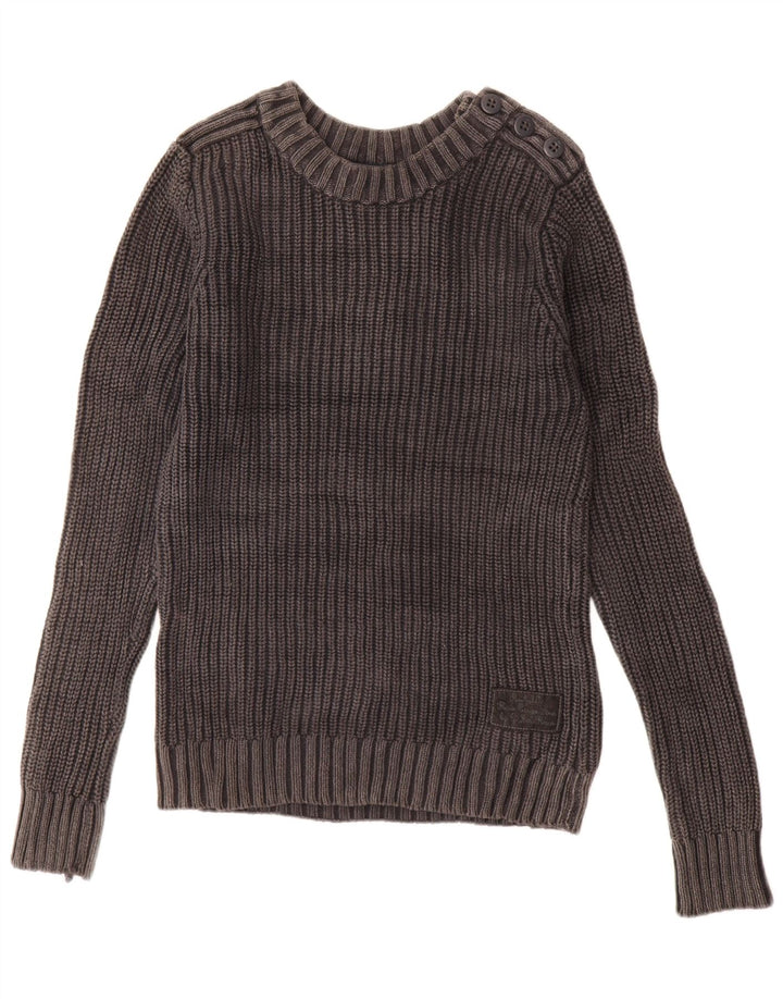 G-Star Pull Col Bateau Homme Gris Moyen Coton
