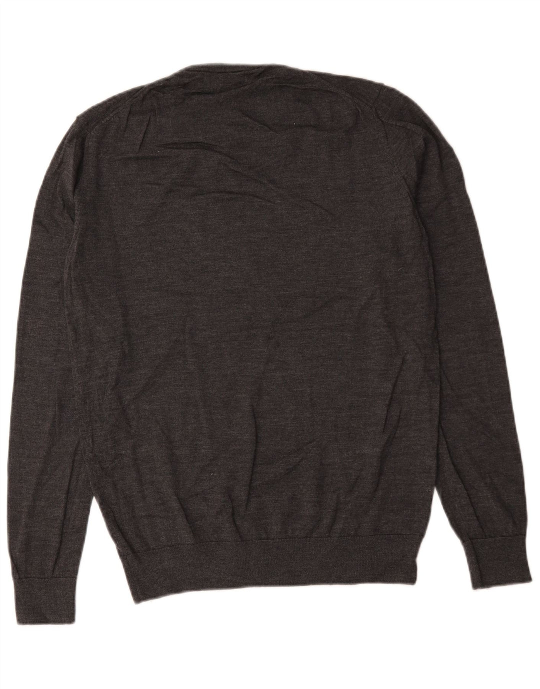Zara Pull à col rond pour homme en laine grise