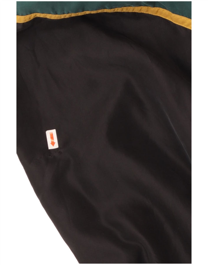 JEAN LEGALLI Veste Bomber Homme UK 42 XL Vert Colorblock Soie