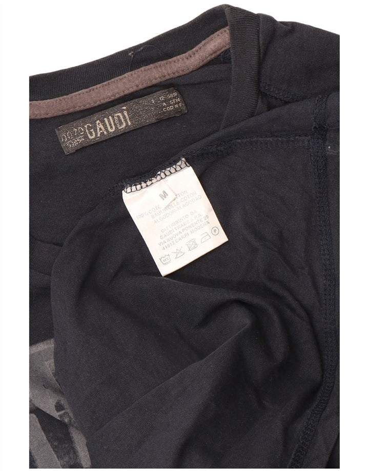Gaudi Homme Haut Graphique Manches Longues Bleu Marine Moyen Coton