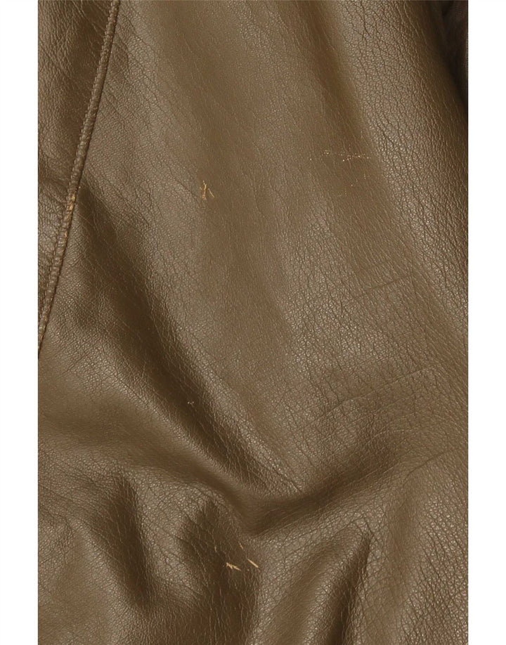 veste en cuir homme vintage UK 38 Cuir kaki moyen