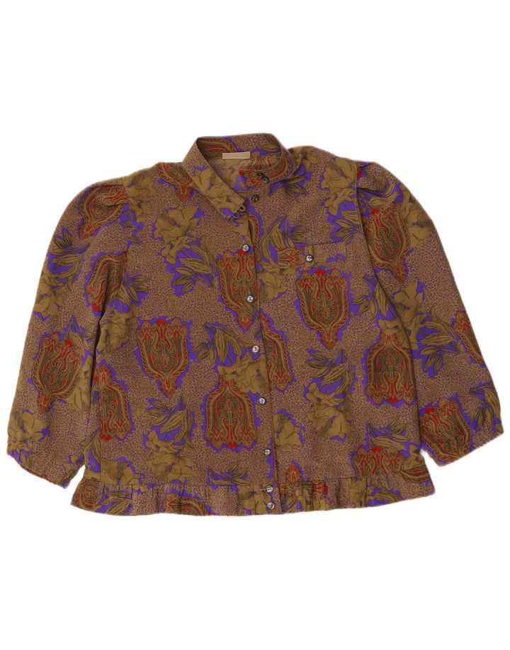 Sommermann Chemisier à manches 3/4 pour femme EU 40 Marron moyen Paisley