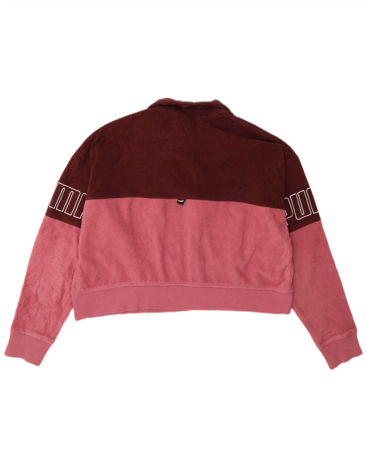 Puma Pull surdimensionné en polaire graphique pour femme UK 14 Bordeaux moyen