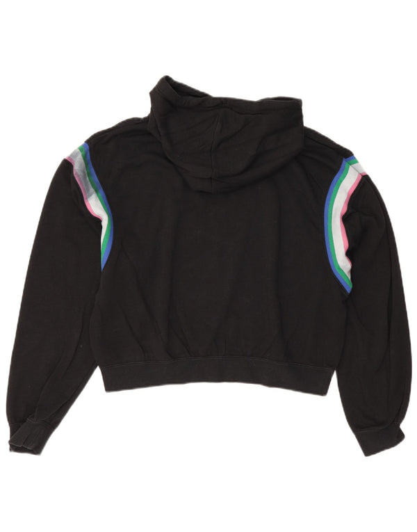 Nike Sweat à capuche court surdimensionné pour femme UK 10 Petit Noir Colorblock