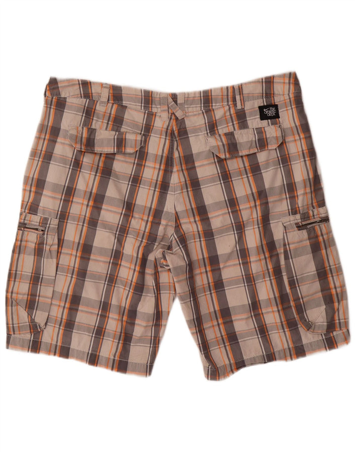 NIKE Short cargo pour homme W36 en coton à carreaux gris grand