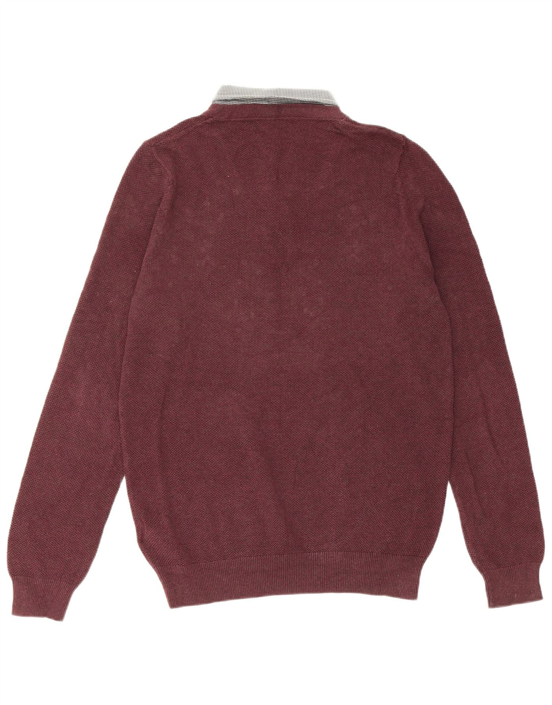 Marks & Spencer Pull à col polo coupe classique pour homme, petit, bordeaux