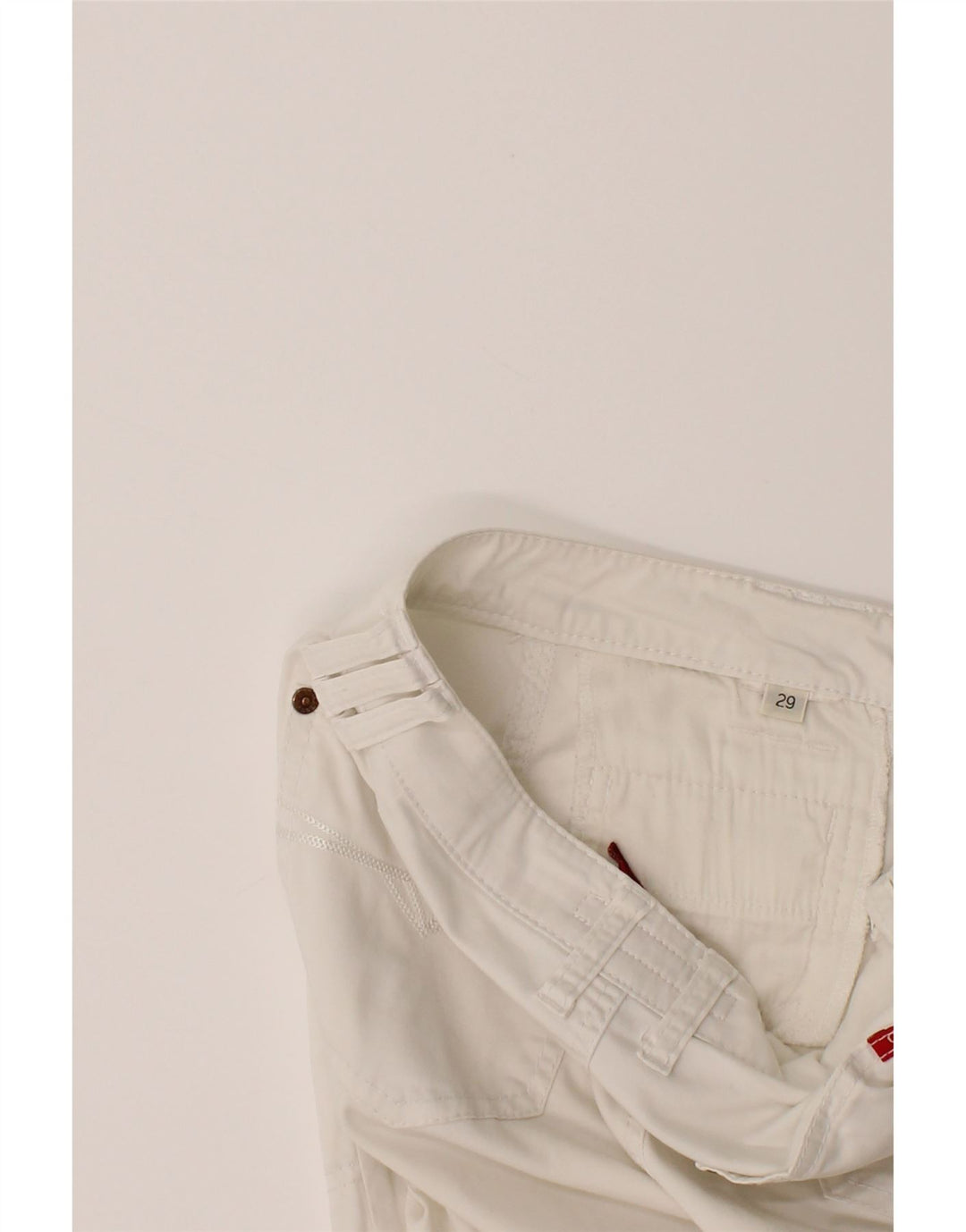 GUESS Womens Straight Cropped Trousers W29 L25 White Vintage Guess and Second-Hand Guess from Messina Hembry 
