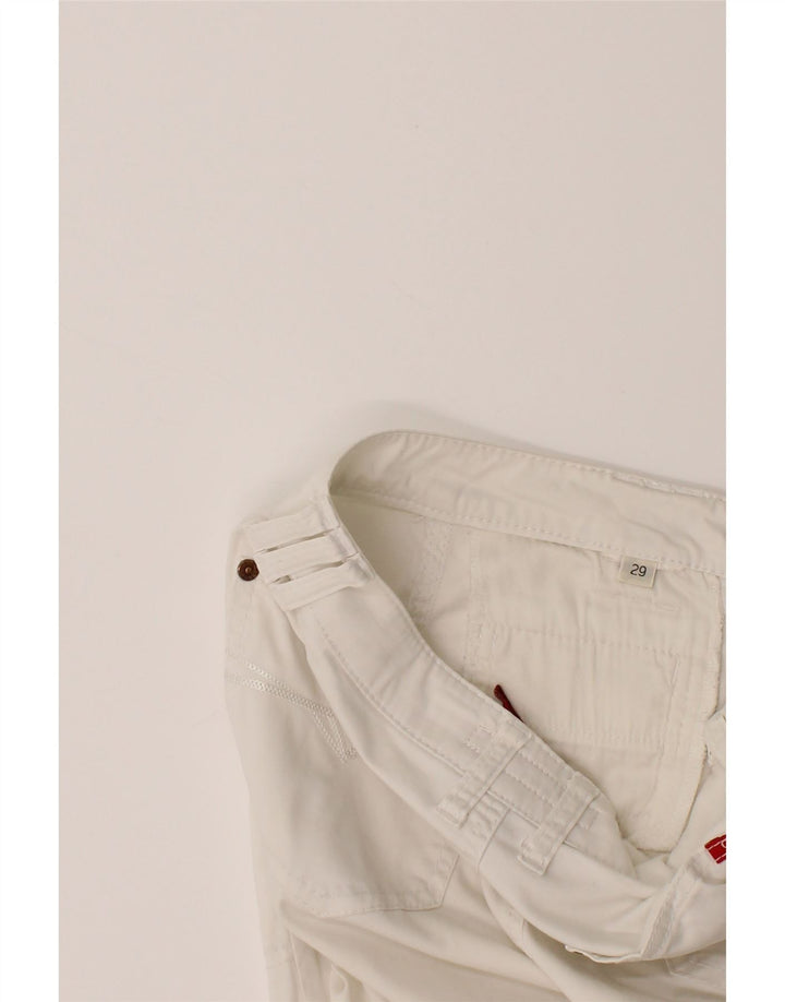 GUESS Womens Straight Cropped Trousers W29 L25 White Vintage Guess and Second-Hand Guess from Messina Hembry 