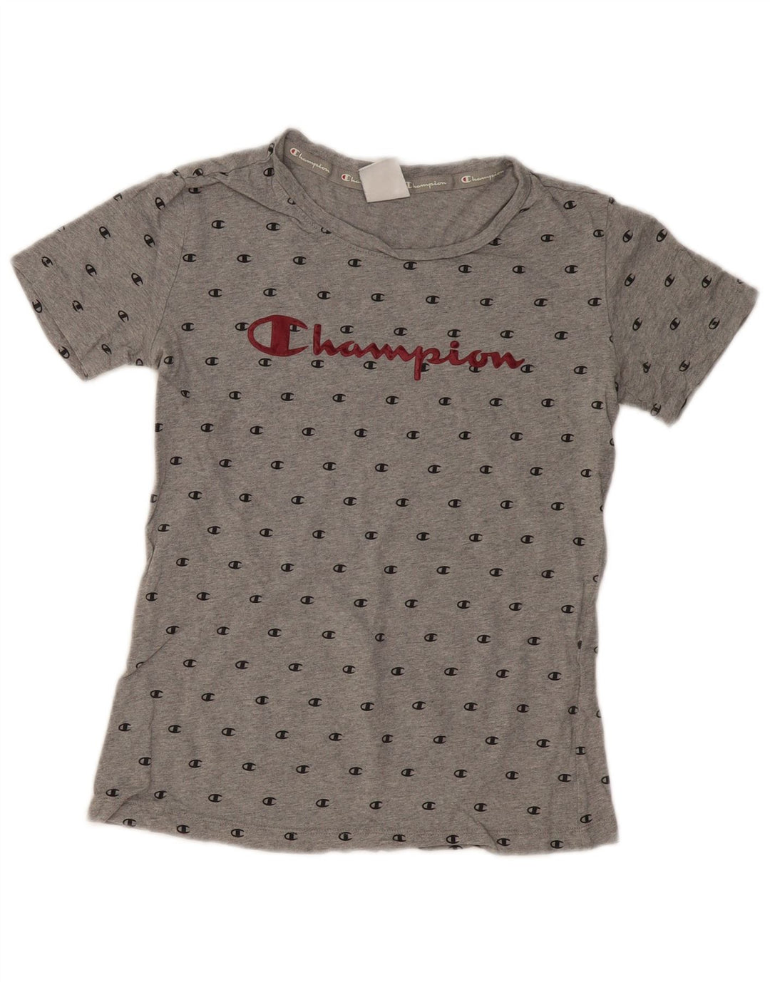 CHAMPION T-Shirt Graphique Femme UK 12 Gris Moyen Coton
