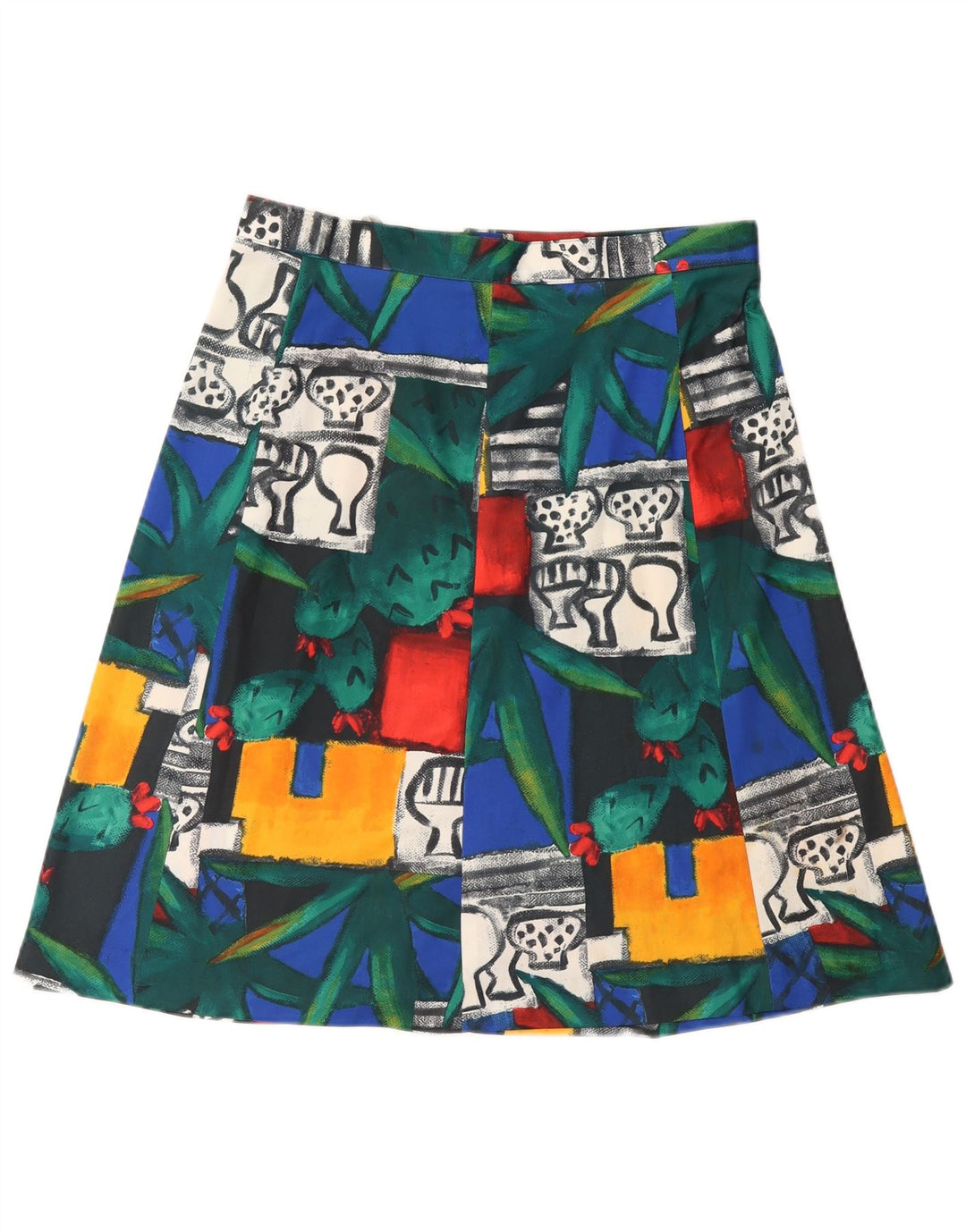 VINTAGE Jupe trapèze femme IT 46 Large W32 multicolore