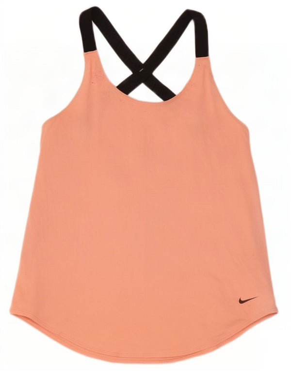 Nike Femmes Dri Fit Standard Débardeur UK 4 XS Rose Colorblock Polyester