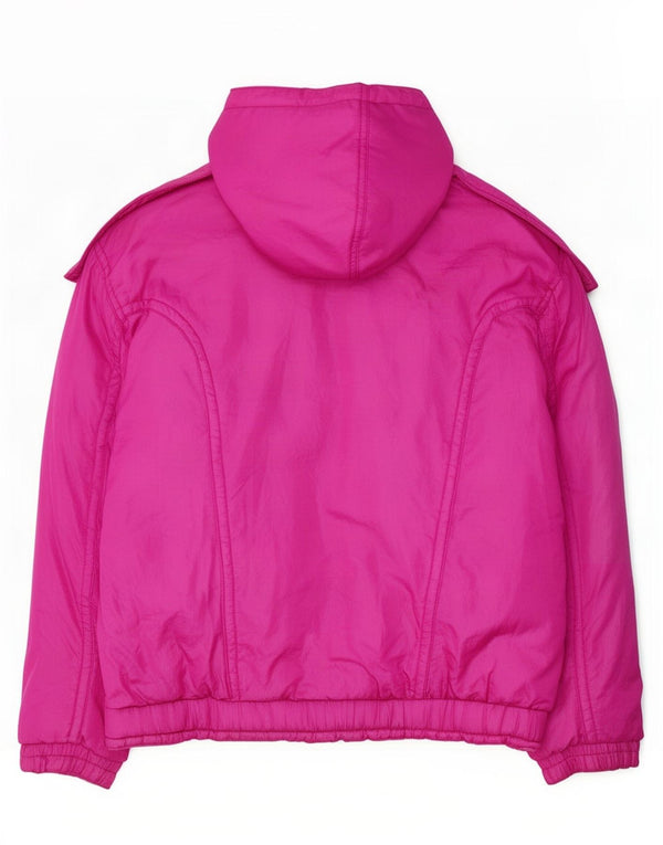 MARILENA Veste de ski militaire à capuche coupe ample pour femme IT 46 Large Rose