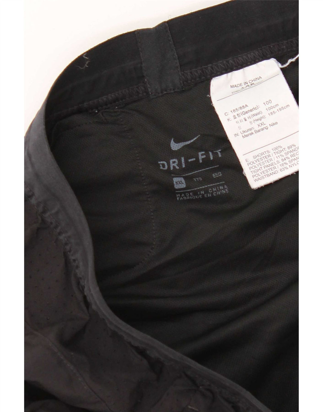 Nike Short de sport Dri Fit pour homme 2XL Noir Polyester