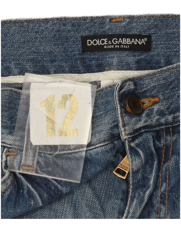 DOLCE & GABBANA Jean droit pour femme UK 12 Medium W30 L28 Bleu