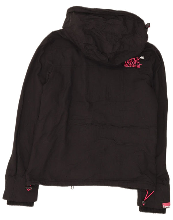 SUPERDRY Veste coupe-vent à capuche Windcheater pour femme UK 14 Medium Noir