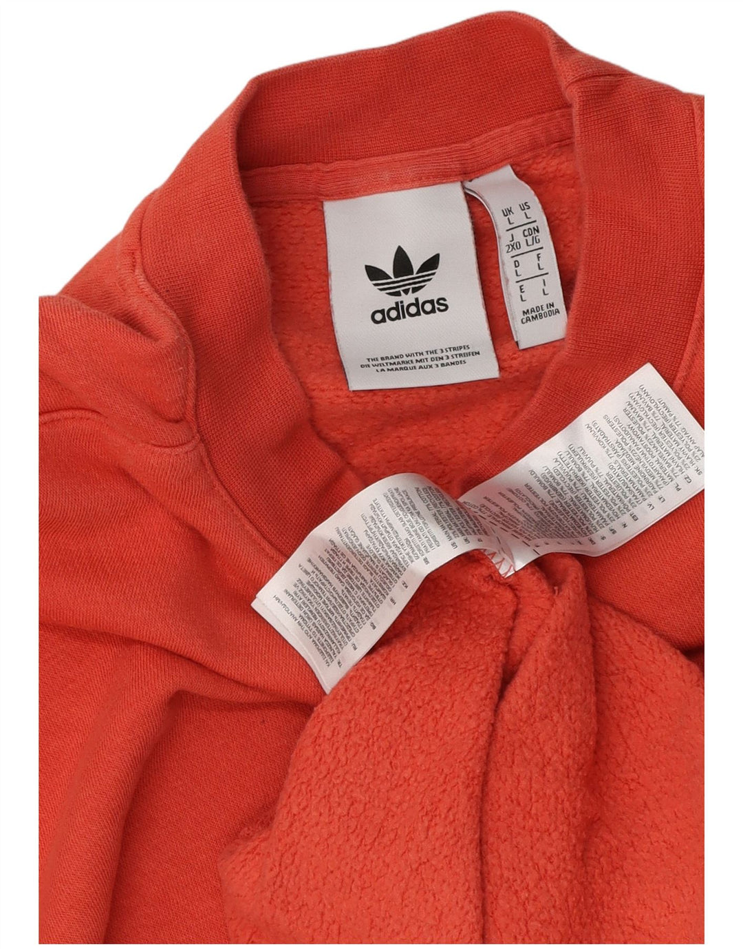 Adidas Sweat-shirt graphique pour homme en coton orange Taille L