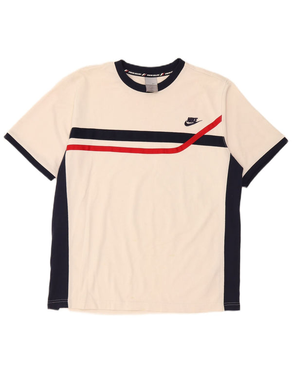 Nike T-shirt pour homme UK 42/44 Large Blanc Colorblock Coton