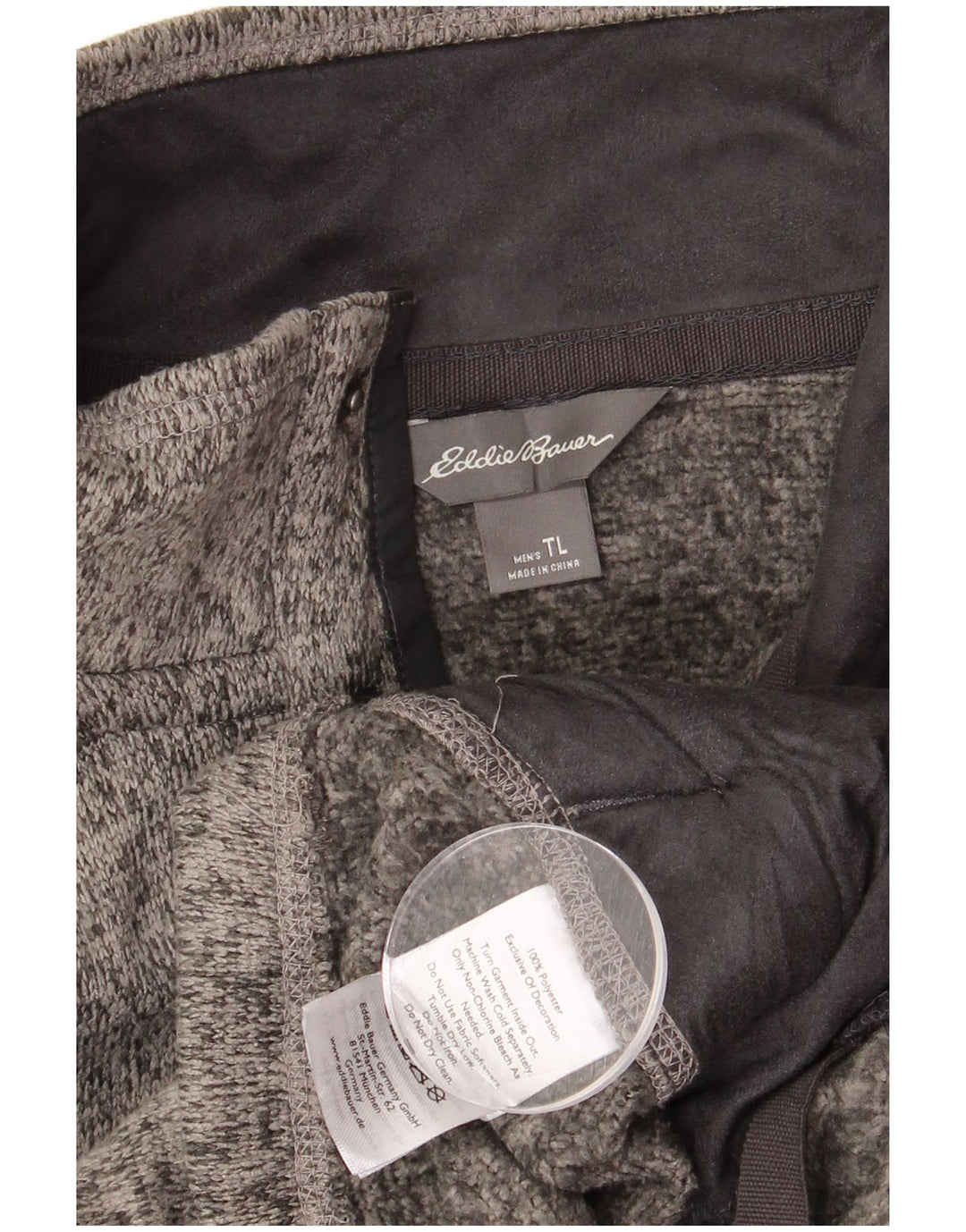 Eddie Bauer Pull à col boutonné pour homme Taille L Gris moucheté
