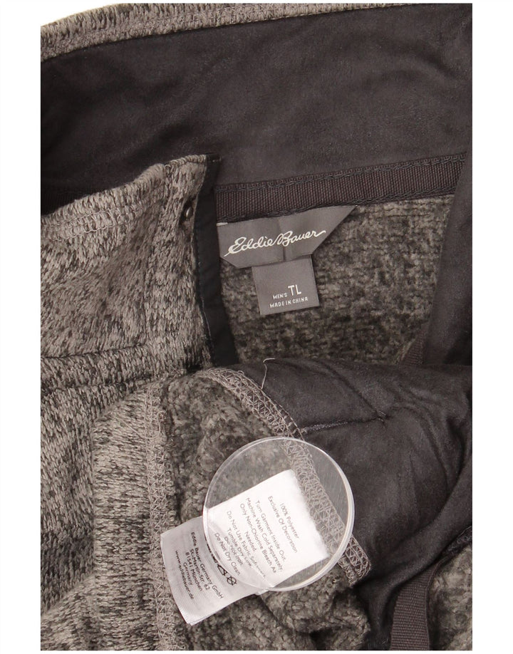 Eddie Bauer Pull à col boutonné pour homme Taille L Gris moucheté