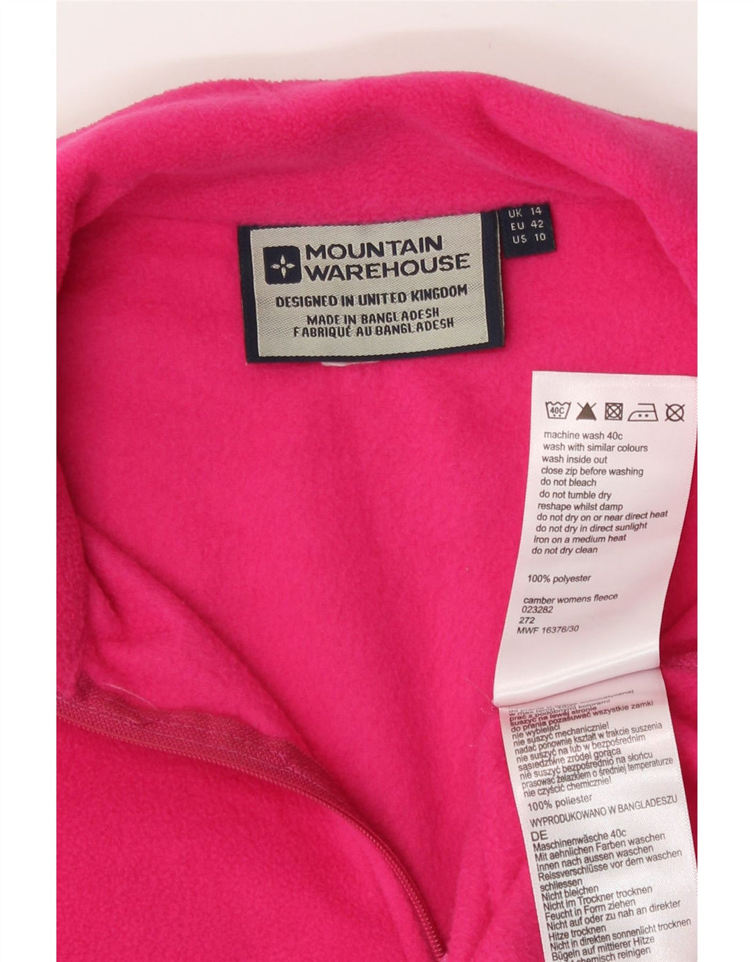 Mountain Warehouse Pull polaire à col zippé pour femme UK 14 Large Rose Polyester