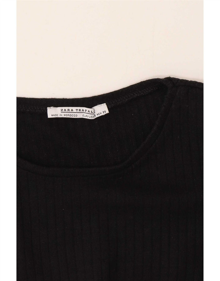 Zara Femme Trafaluc Top Manches Longues UK 10 Petit Noir