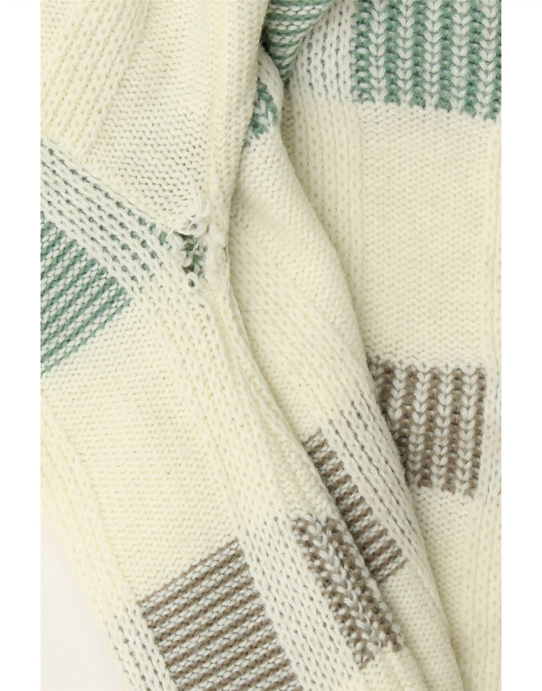 LONDON FOG Pull Col V Homme Petit Pull Rayé Blanc Cassé Acrylique