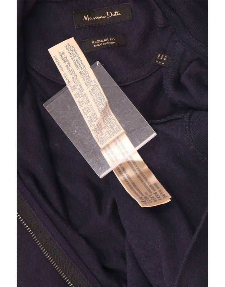 Massimo Dutti Veste de survêtement coupe régulière pour homme en coton bleu marine Taille L