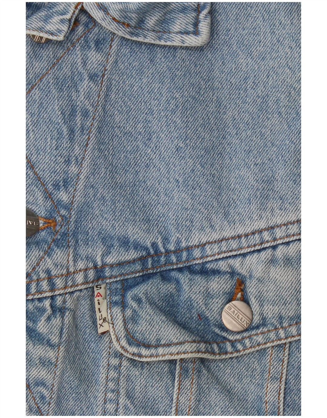 vintage Mens Denim Gilet UK 36 Petit Bleu