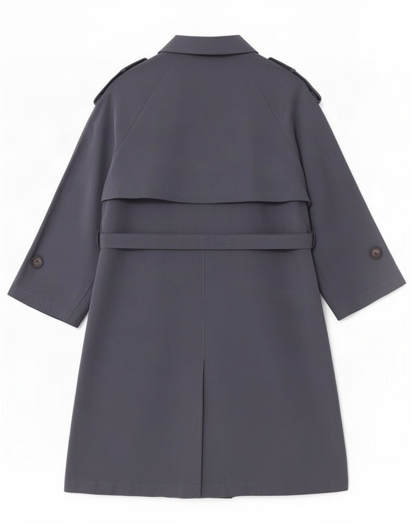 Zara Trench-coat surdimensionné à manches 3/4 pour femme UK 10 Small Gris