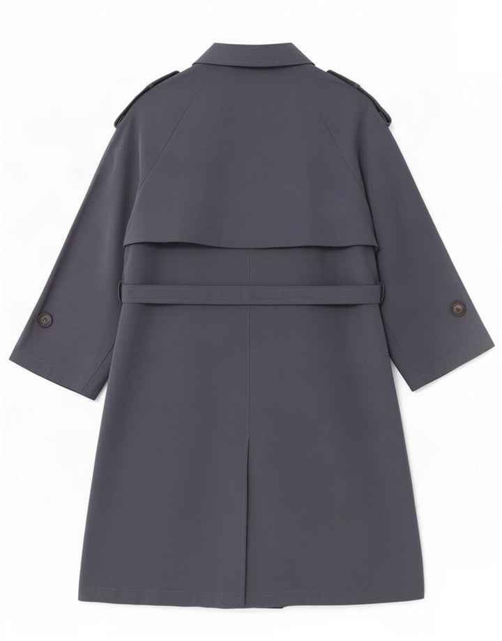 Zara Trench-coat surdimensionné à manches 3/4 pour femme UK 10 Small Gris