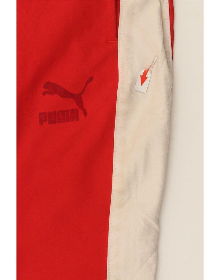 Puma Pantalon de survêtement pour femme UK 12 Polyester color block rouge moyen