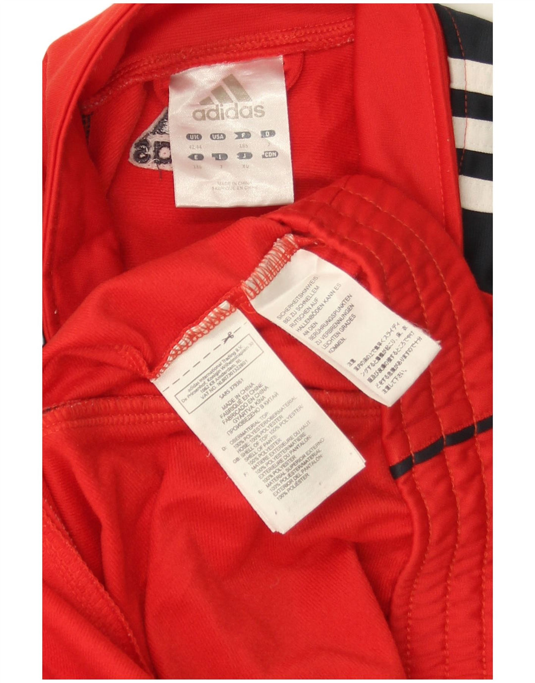 Adidas Veste de survêtement pour homme UK 42/44 Large Rouge Colorblock Polyester