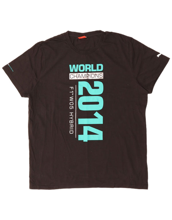 Puma T-shirt graphique pour homme 2XL Noir Coton