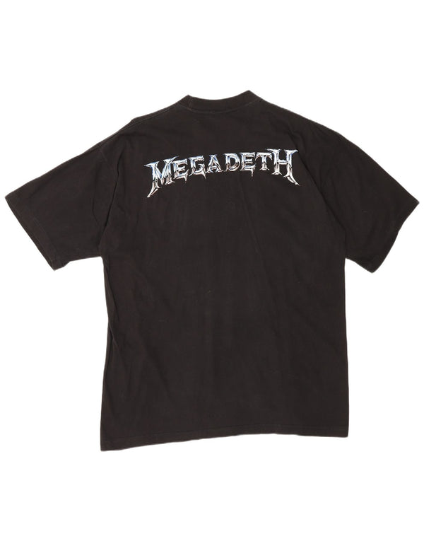 vintage Mens Megadeth 1994 T-Shirt graphique Top XL Noir Coton Métal