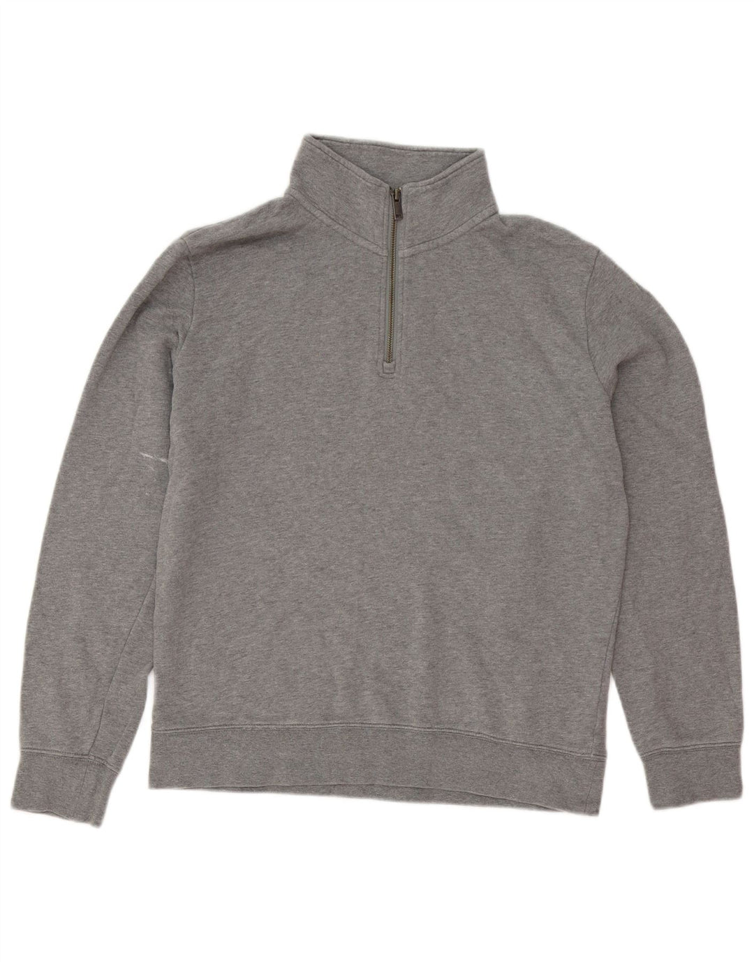 Marks & Spencer Sweat-Shirt Col Zippé Homme Gris Moyen Coton