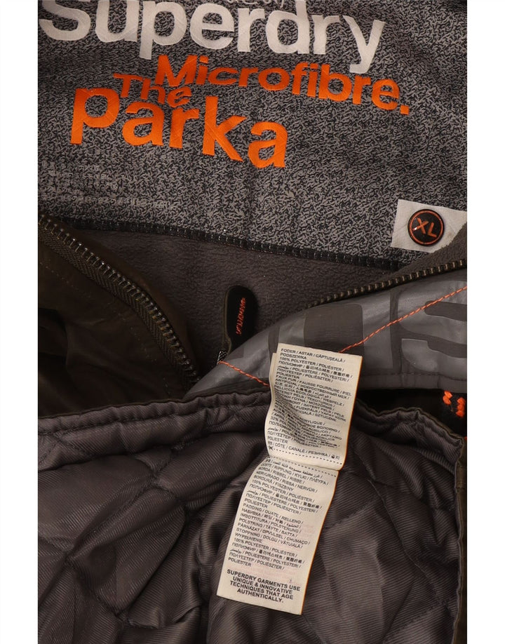 Superdry Parka à capuche pour homme UK 42 XL Kaki Polyester