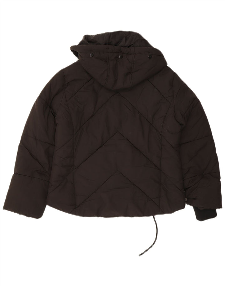 Topshop Femme Petite Veste matelassée surdimensionnée à capuche UK 8 Small Noir