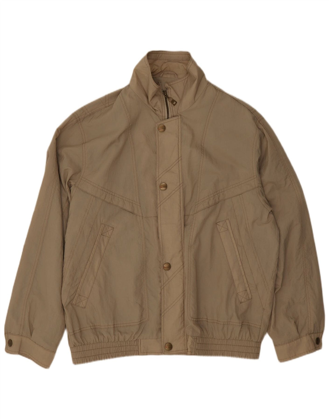Veste Bomber Homme Vintage UK 42 XL Beige Polyester