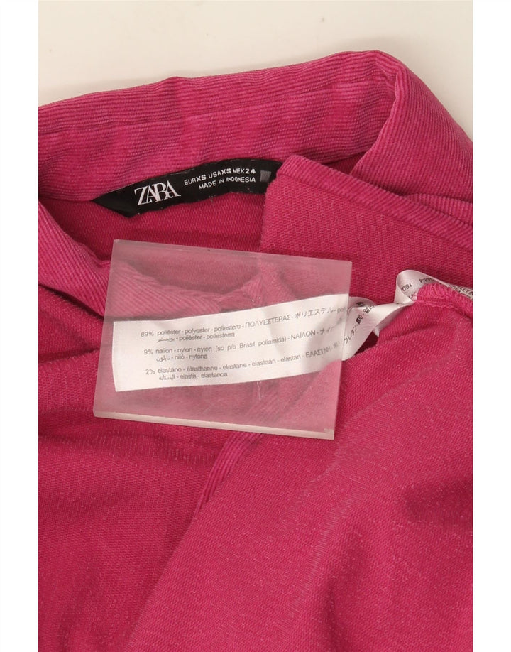 Zara Chemise surdimensionnée en flanelle pour femme UK 6 XS Rose Polyester