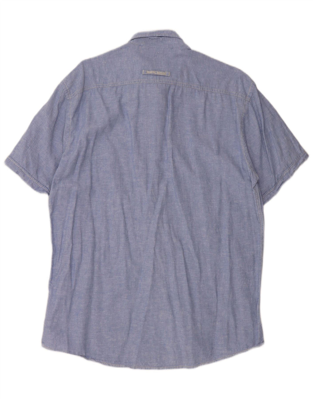 CAMEL ACTIVE Chemise à manches courtes pour hommes, coupe régulière, grand lin moucheté bleu