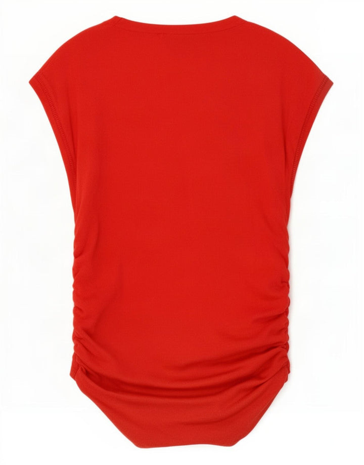 Zara Chemisier Femme Top UK 10 Petit Rouge
