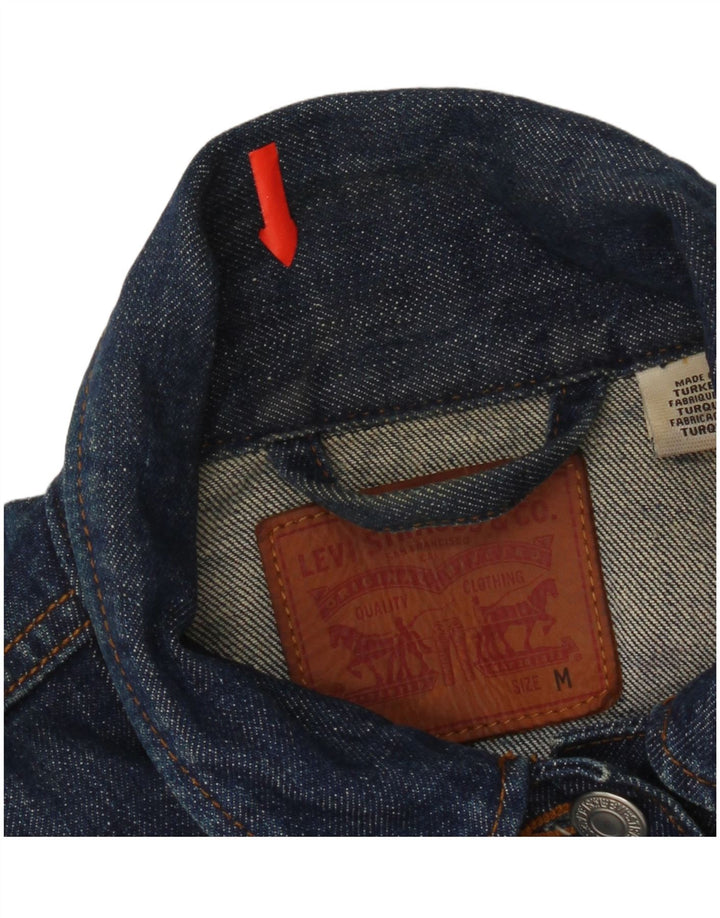Levi's Veste en Jean Crop Femme UK 12 Bleu Moyen