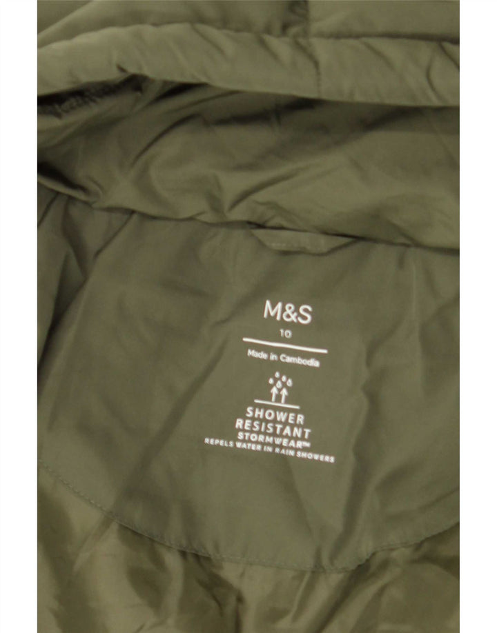Marks & Spencer Veste matelassée surdimensionnée à capuche pour femme UK 10 Small Vert