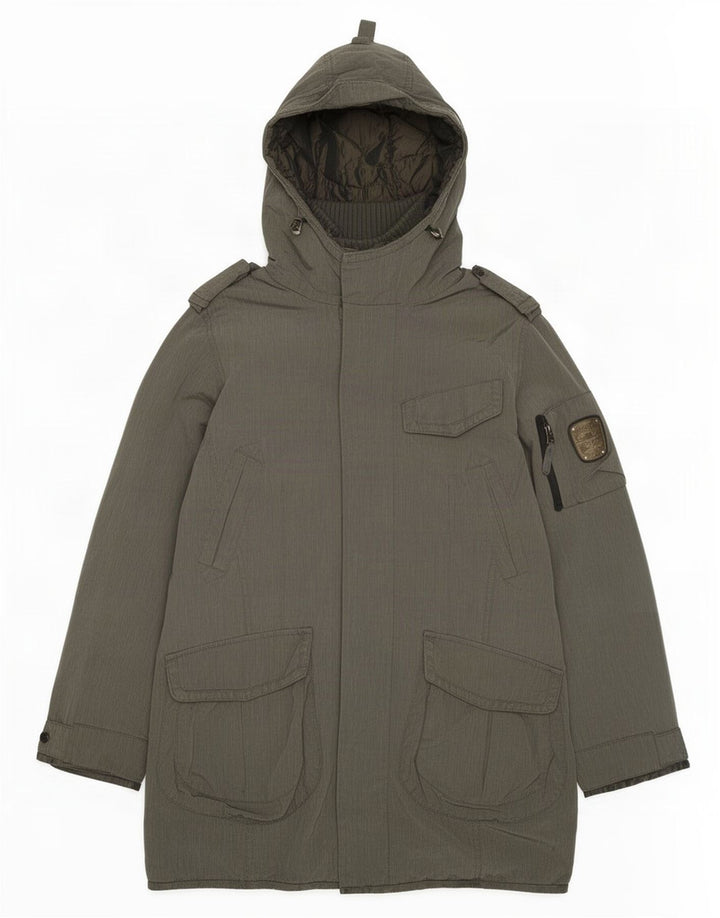 Dekker Parka militaire à capuche pour homme UK 36 Small Gris Polyamide