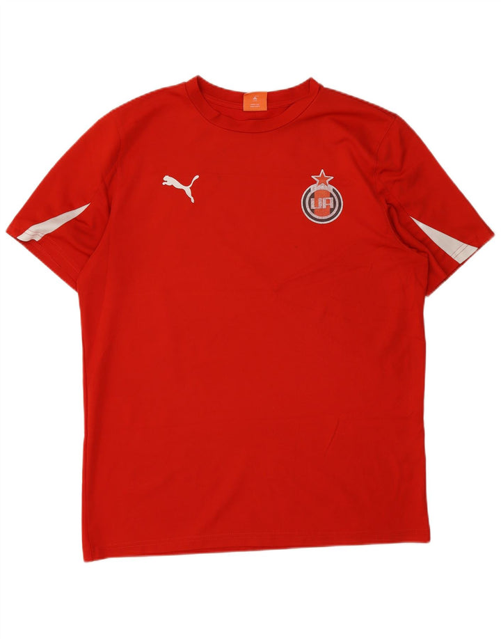 Puma T-Shirt Graphique Homme Large Rouge Colourblock