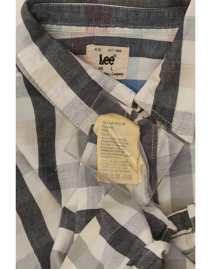Lee Chemise Homme Grand Carreau Gris Coton