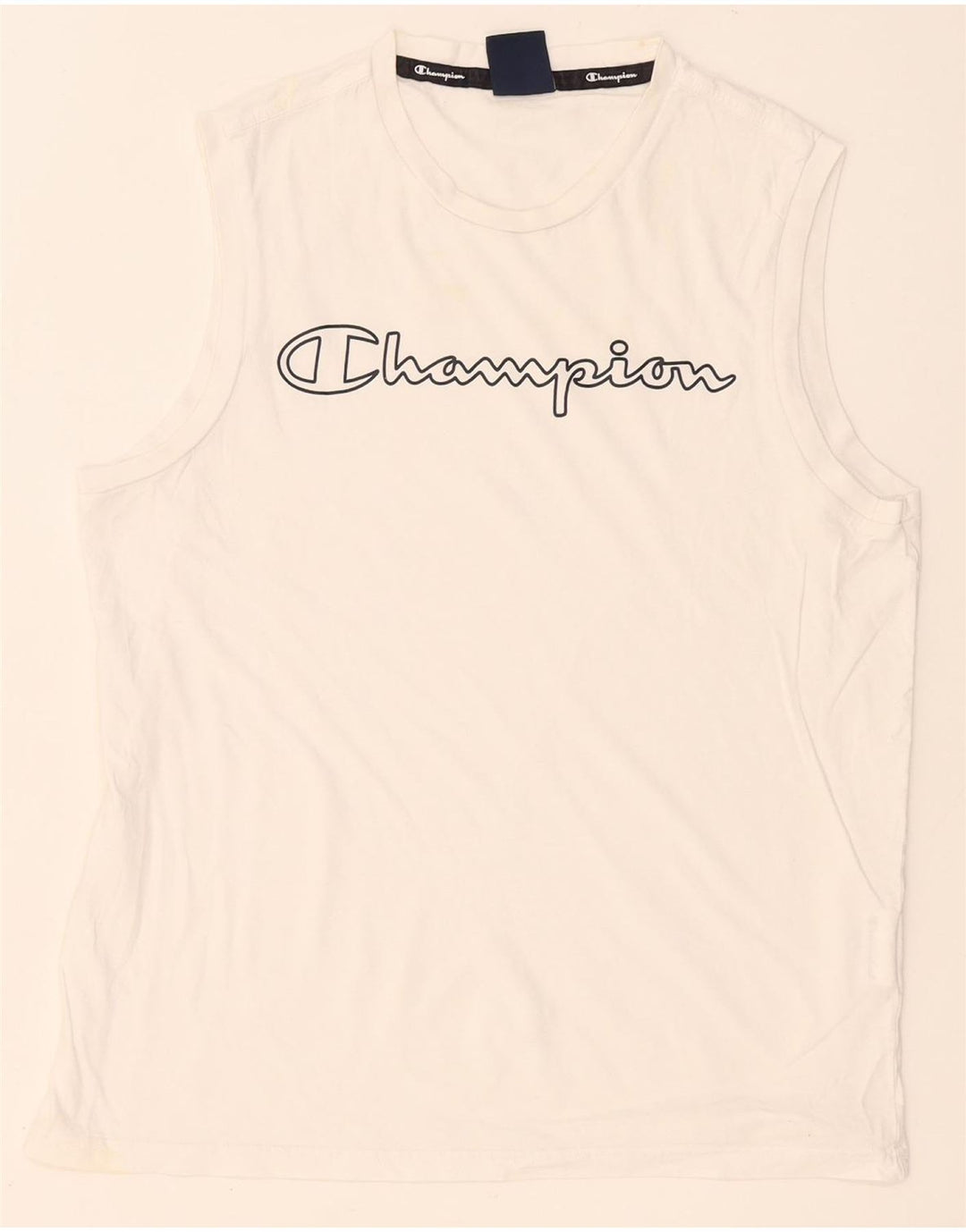 Champion Débardeur Graphique Homme Blanc Moyen Coton