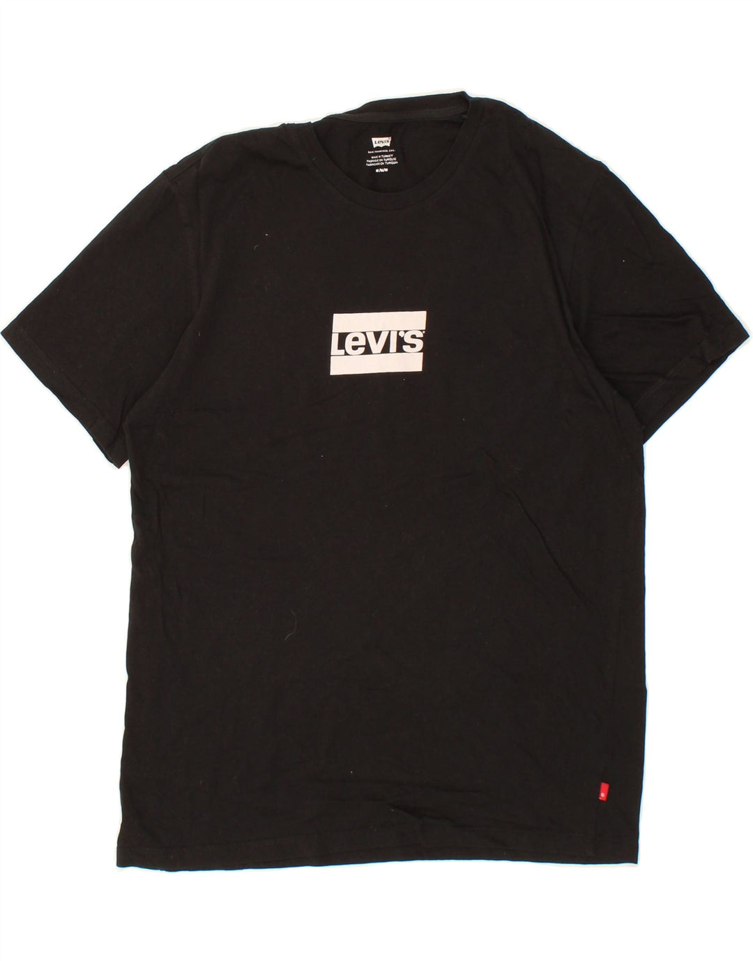 LEVI'S Mens Graphic T-Shirt Top Medium Black Cotton Vintage Levi's and Second-Hand Levi's from Messina Hembry 