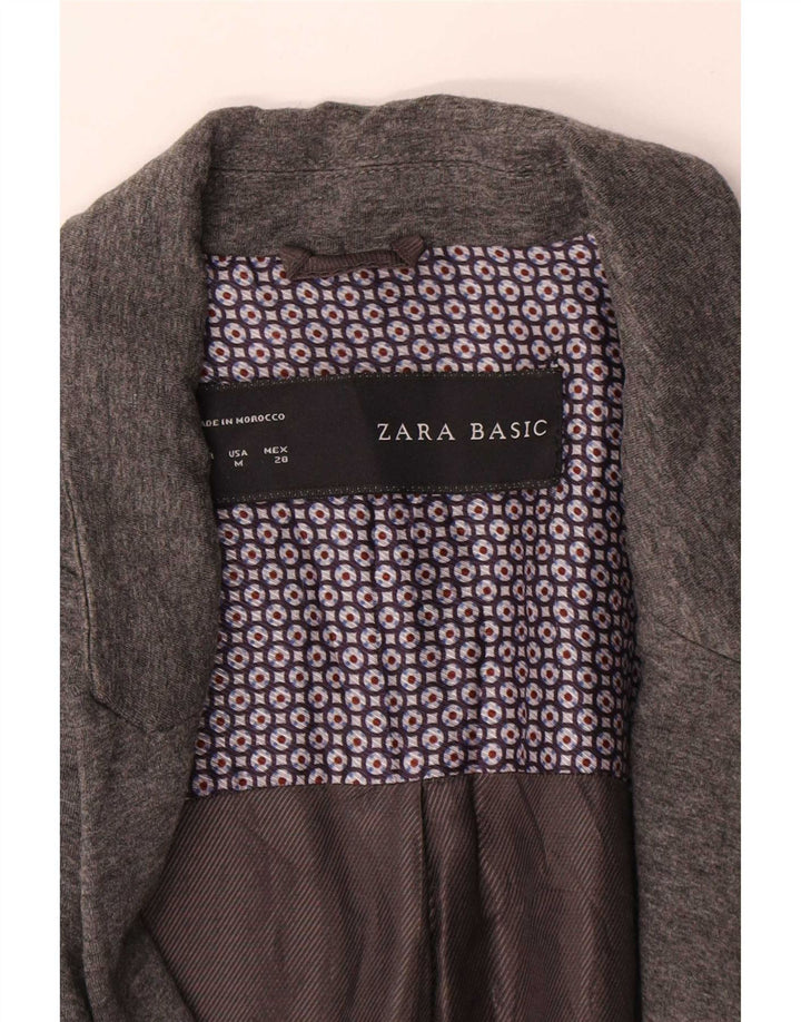 Zara Femme Veste Blazer 1 Bouton UK 14 Acétate Gris Moyen