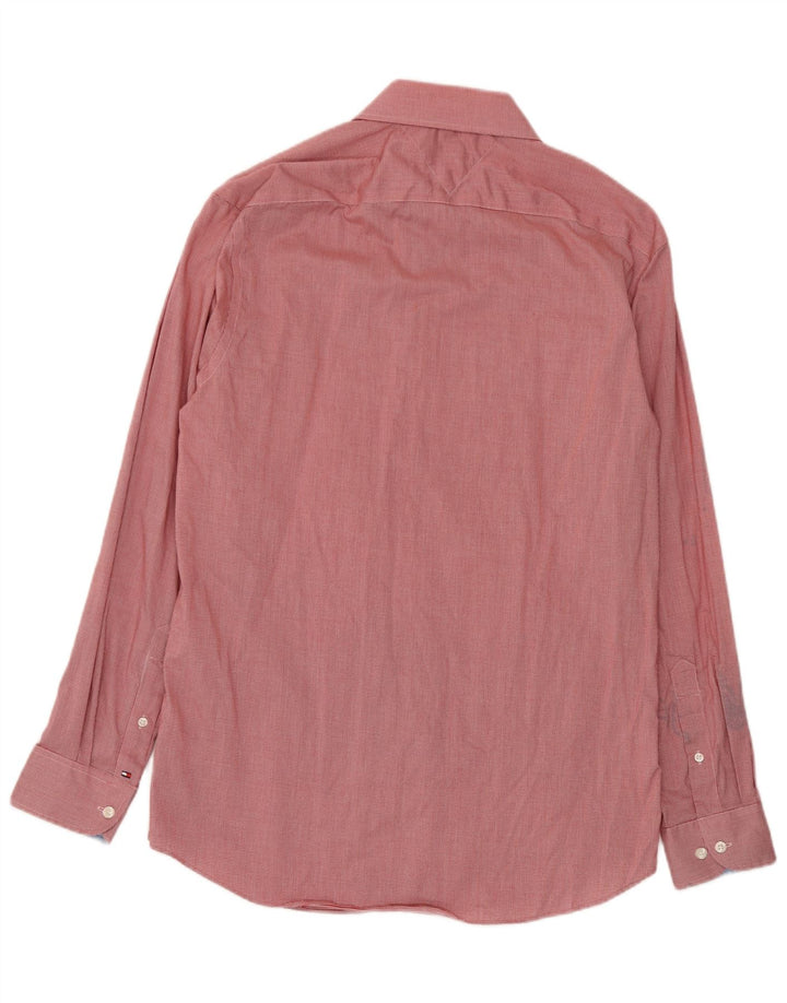 Tommy Hilfiger Chemise Flex Slim Fit pour homme Taille 16 Grand pied-de-poule rouge
